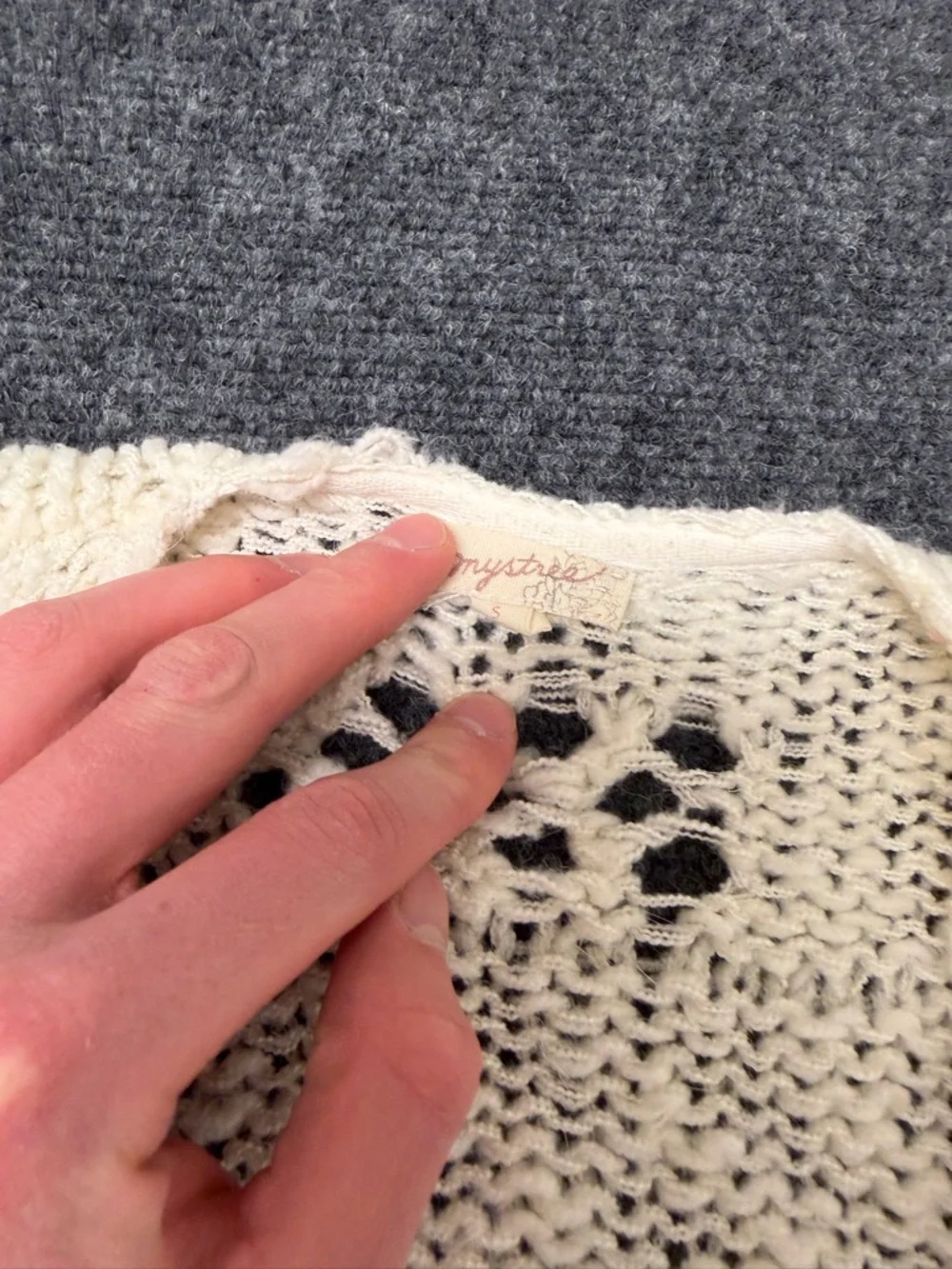 Y2K Cream‎ Knit Cardigan Lightweight Womens Sweater Minimalist
